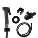 Ver imagem 3 de Ducha Higiênica Quadrada Luxo Metal Preto Fosco Completa