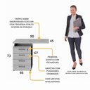 Ver imagem 3 de Gaveteiro de Escritório com Tampo Auxiliar 90cm com Chave 4 Gavetas Multimóveis CR25300
