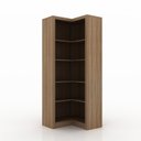 Ver imagem 5 de Kit Escritório 6 Peças com Mesa para Escritório em L, Balcão, Gaveteiro, Armário Multiuso Alto e 2 Estantes