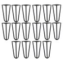 Ver imagem 1 de Kit 16 Pés de Metal 15 CM Hairpin Legs Mesas de Centro Puffs Preto