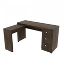 Ver imagem 2 de Kit Escritório 6 Peças com Mesa para Escritório em L, Balcão, Gaveteiro, Armário Multiuso Alto e 2 Estantes