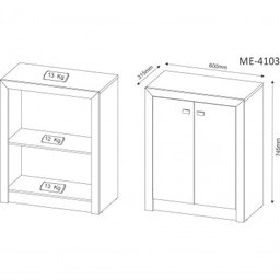Kit Escritório 6 Peças com Mesa para Escritório em L, Balcão,  Gaveteiro,  Armário Multiuso Alto e 2 Estantes - 8