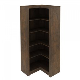 Kit Escritório 6 Peças com Mesa para Escritório em L, Balcão,  Gaveteiro,  Armário Multiuso Alto e 2 Estantes - 5
