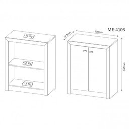 Kit Escritório 6 Peças com Mesa para Escritório em L, Balcão,  Gaveteiro,  Armário Multiuso Alto e 2 Estantes - 11