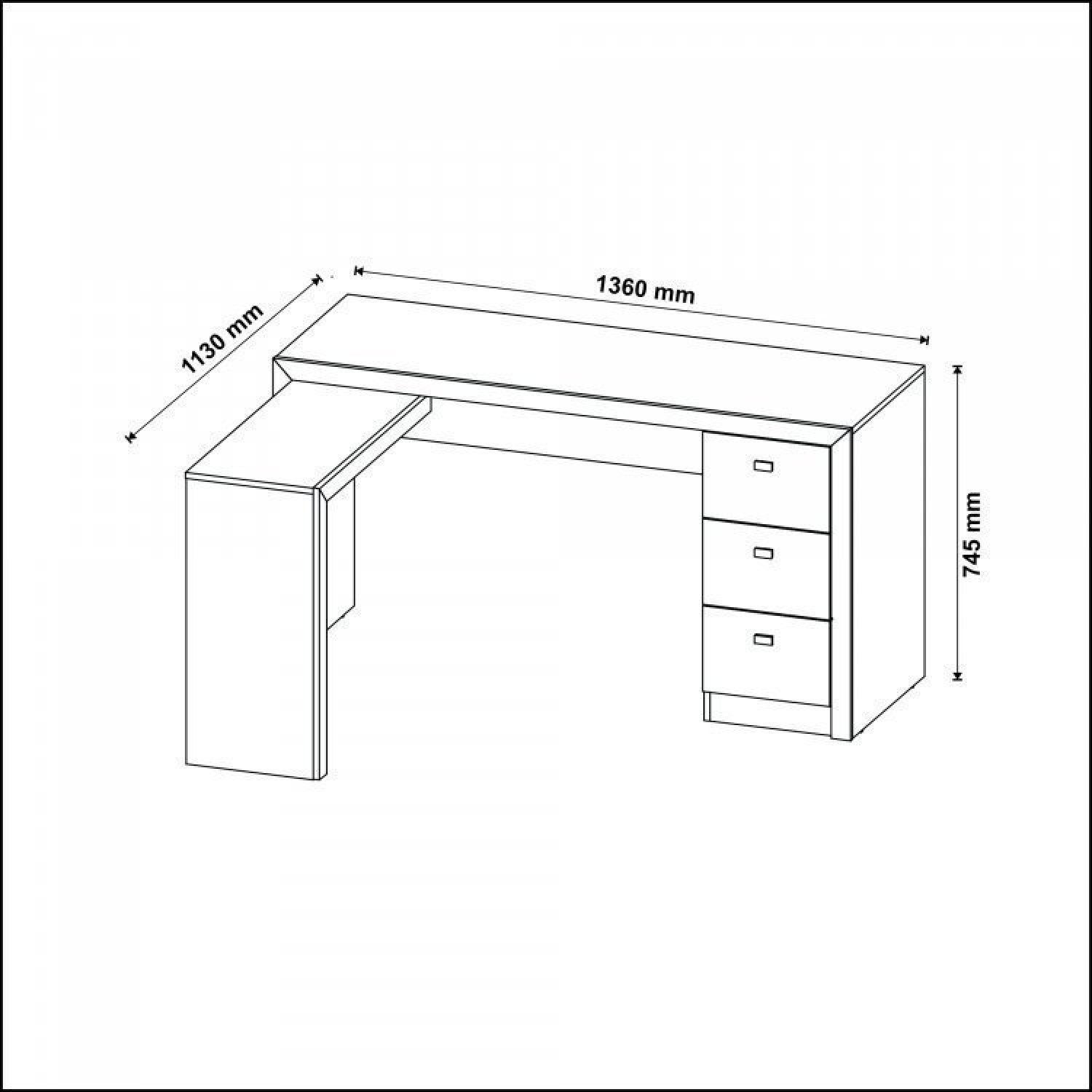 Conjunto Escritório 6 Peças 1 Mesa em L, 1 Balcão, 1 Gaveteiro, 1 Armário e 2 Estantes  - 12