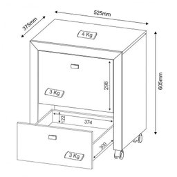 Kit Escritório 6 Peças com Mesa para Escritório em L, Balcão,  Gaveteiro,  Armário Multiuso Alto e 2 Estantes - 8