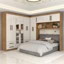 Ver imagem 1 de Guarda-roupa Casal Modulado Belgrado 11 Portas 6 Gavetas com Espelho Cinamomo/off White - Panorama M