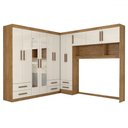 Ver imagem 3 de Guarda-roupa Casal Modulado Belgrado 11 Portas 6 Gavetas com Espelho Cinamomo/off White - Panorama M