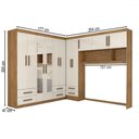 Ver imagem 4 de Guarda-roupa Casal Modulado Belgrado 11 Portas 6 Gavetas com Espelho Cinamomo/off White - Panorama M