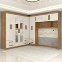 Ver imagem 6 de Guarda-roupa Casal Modulado Belgrado 11 Portas 6 Gavetas com Espelho Cinamomo/off White - Panorama M