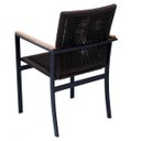 Ver imagem 2 de Cadeira de Jantar Poltrona Área Gourmet Varanda Confortável de Alumínio e Corda Náutica Marrom