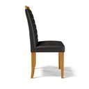 Ver imagem 2 de Kit com 4 Cadeiras Sara Madeira Maciça Estofadas para Mesa de Jantar Courino Preto 503