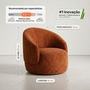 Ver mais imagens de Poltrona Saara Giratória Orgânica Bouclê Terracota Sala de Estar Desk Design