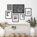 Ver imagem 1 de Kit Composição 6 Quadros Decorativos São Paulo:madeira Branca
