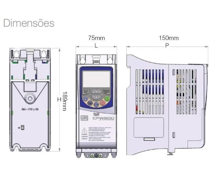 Inversor Frequência Weg Cfw500 Geração 2 3cv 380v 6,1a - 4