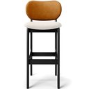 Ver imagem 6 de Kit 5 Banquetas Alta Bar Cozinha Jantar Betta L02 Preto Couríssimo Whisky Linho Cru - Lyam Decor