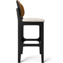 Ver imagem 7 de Kit 5 Banquetas Alta Bar Cozinha Jantar Betta L02 Preto Couríssimo Whisky Linho Cru - Lyam Decor