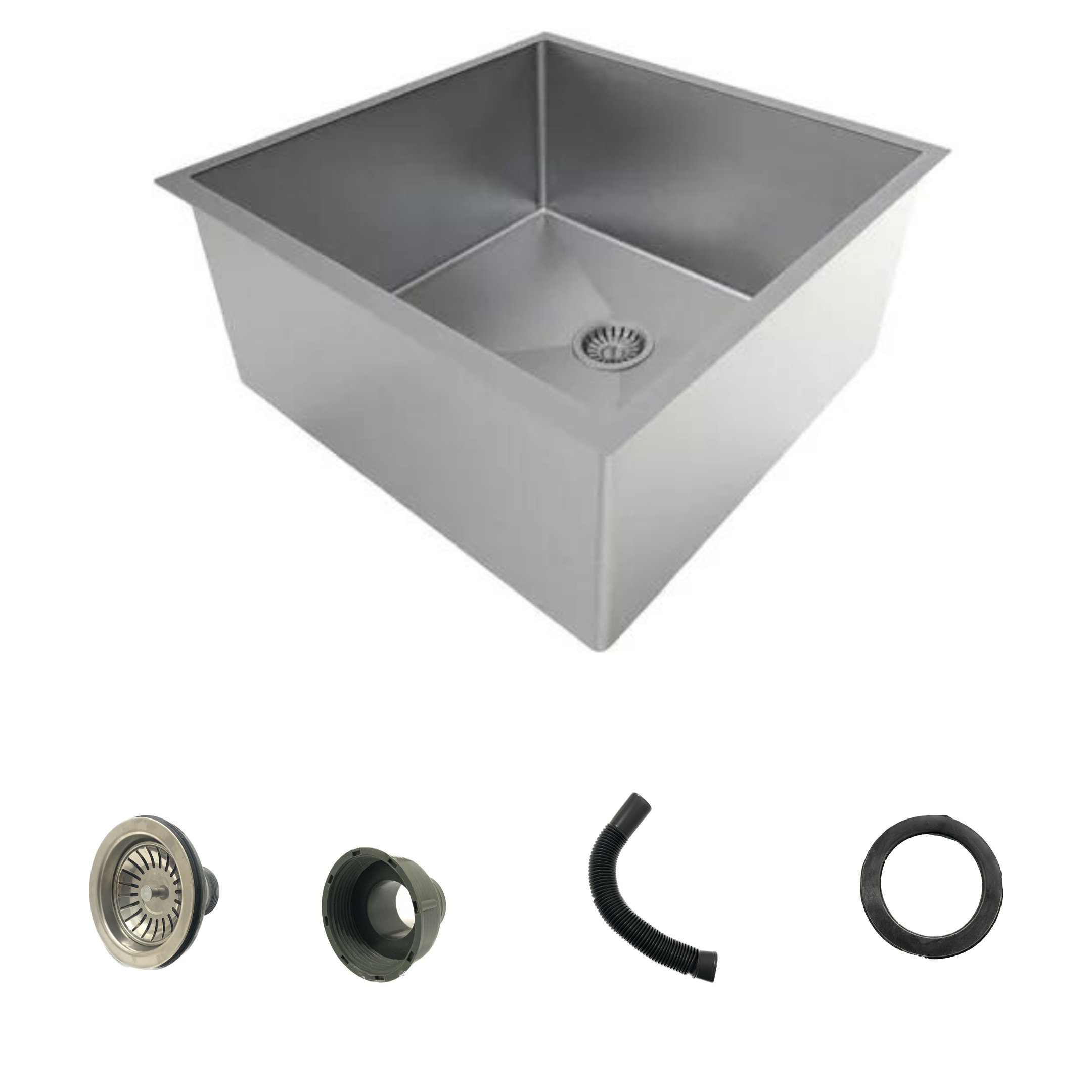 Cuba Inox Escovado Quadrada 50x40 Gourmet Com Acessórios - 4