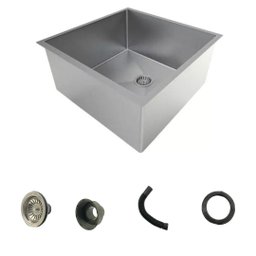 Cuba Inox Escovado Quadrada 50x40 Gourmet Com Acessórios - 4