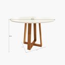 Ver imagem 3 de Mesa de Jantar Kappesberg em Madeira Maciça com Tampo de Vidro Off White 120cm