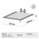 Ver imagem 5 de Cama Casal King com Cabeceira Ripada 3,45m e 02 Mesas de Cabeceira 100% MDF Cor:Off White com Freijó