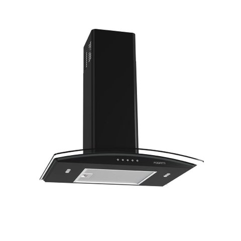 Coifa de Parede Fogatti com Função Depurador e Exaustor Vidro Curvo Clean 60cm 140w Preto 127v