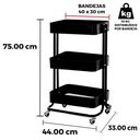 Ver imagem 5 de Carrinho Organizador Multiuso Anm6077 Anima Office 3 Cestos Fixos em Aço Verde Claro