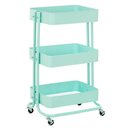 Ver imagem 2 de Carrinho Organizador Multiuso Anm6077 Anima Office 3 Cestos Fixos em Aço Verde Claro