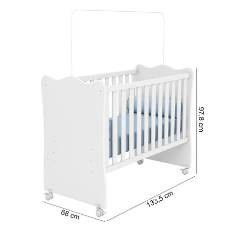 Quarto de Bebê Doce Sonho Completo c/ Rodízios Qmovi Branco