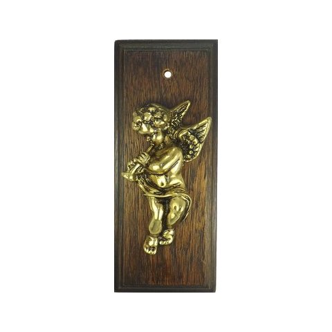 Quadro Infantil Anjo: Durma Bem em Latão e Madeira Reciclado | Artesanal e Encantador - Loja da SAT