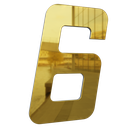 Ver imagem 1 de Número 130mm Garbo Font - Ouro Espelhado - Metalmidia 6