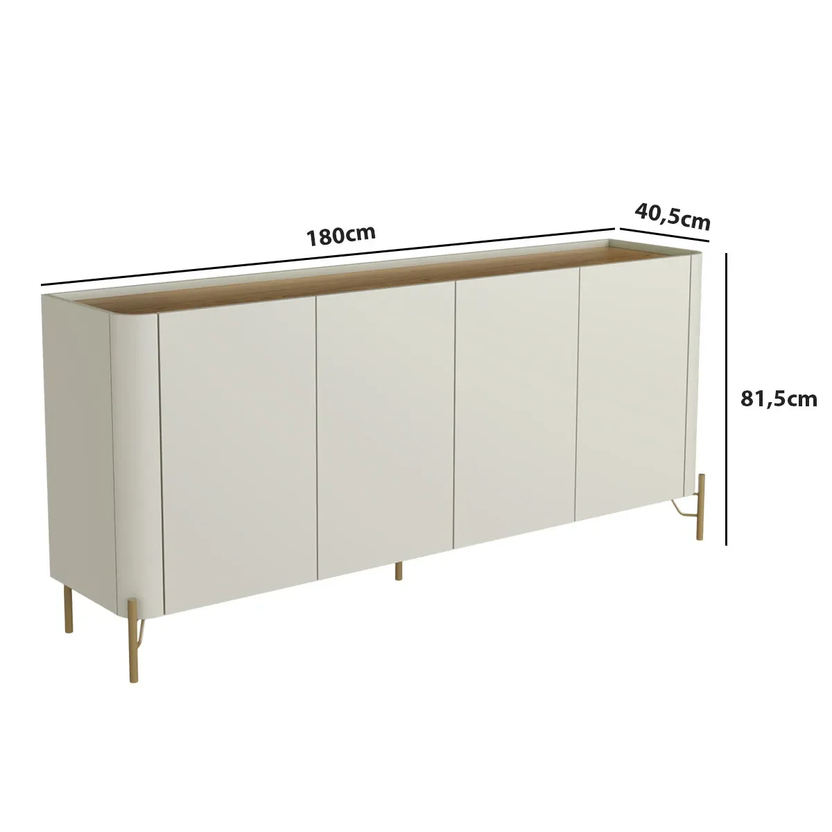 Ver imagem 3 de Buffet MDF com Porta Lisa L180 X A81,5cm