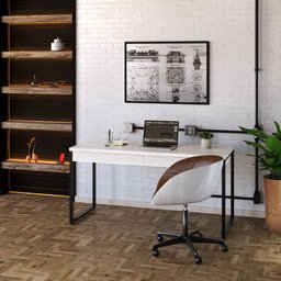 Mesa Para Escritório Estilo Industrial 1,50x0,60 C/2 Gavetas - 1