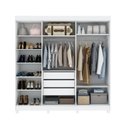 Ver imagem 2 de Guarda-Roupa Casal com Sapateira 5 Portas 1 Porta Espelhada Diamante Gelius Móveis