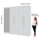 Ver imagem 5 de Guarda-Roupa Casal com Sapateira 5 Portas 1 Porta Espelhada Diamante Gelius Móveis