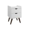 Mesa de Cabeceira Juma Criado Quarto Retrô Estilo:branco - 1