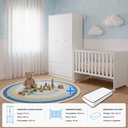 Ver mais imagens de Kit Quarto de Bebê Doce Sonho com Berço com Rodízio Guarda Roupa 3 Portas e Colchão D18 130x60 Movel