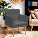 Ver imagem 2 de Kit 2 Poltronas Recepção Cecília Cinza Biselos Decor