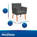 Ver imagem 7 de Kit 2 Poltronas Recepção Cecília Cinza Biselos Decor