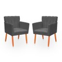 Ver imagem 1 de Kit 2 Poltronas Recepção Cecília Cinza Biselos Decor