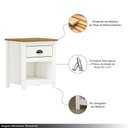 Ver imagem 3 de Mesa de Cabeceira 1 Gaveta Madeira Maciça Osiris Branco/freijó- G74 - Gran Belo