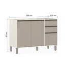 Ver imagem 5 de Balcão de Pia sem Tampo para Cozinha 120cm 2 Portas de Abrir, 3 Gavetas Linea Luciane Móveis