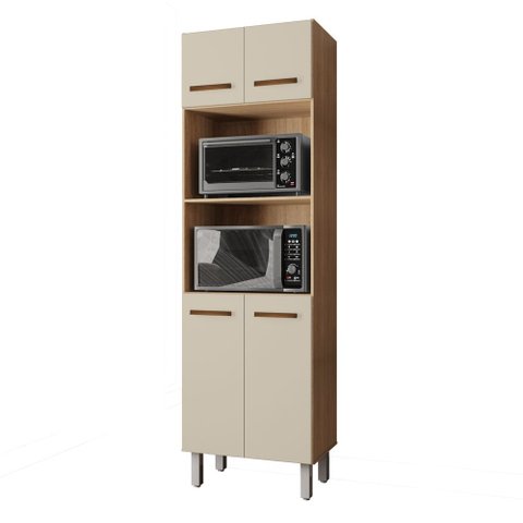 Paneleiro Torre Quente Armário de Cozinha Marah 04 Portas Savana Off White - Desk Design