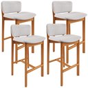 Ver imagem 1 de Kit 04 Banquetas Alta para Cozinha Sala de Jantar Bar Dara L02 Linho Cinza - Lyam Decor