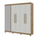 Ver imagem 3 de Guarda-Roupa Casal com Sapateira 5 Portas 1 Porta Espelhada Diamante 