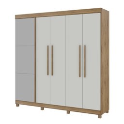 Guarda-Roupa Casal com Sapateira 5 Portas 1 Porta Espelhada Diamante  - 3