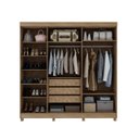 Ver imagem 2 de Guarda-Roupa Casal com Sapateira 5 Portas 1 Porta Espelhada Diamante 
