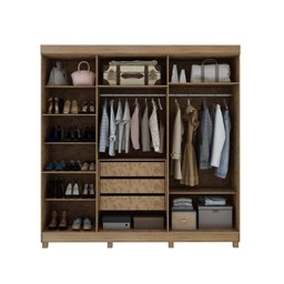 Guarda-Roupa Casal com Sapateira 5 Portas 1 Porta Espelhada Diamante  - 2