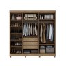 Guarda-Roupa Casal com Sapateira 5 Portas 1 Porta Espelhada Diamante  - 2