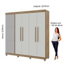Ver imagem 5 de Guarda-Roupa Casal com Sapateira 5 Portas 1 Porta Espelhada Diamante 